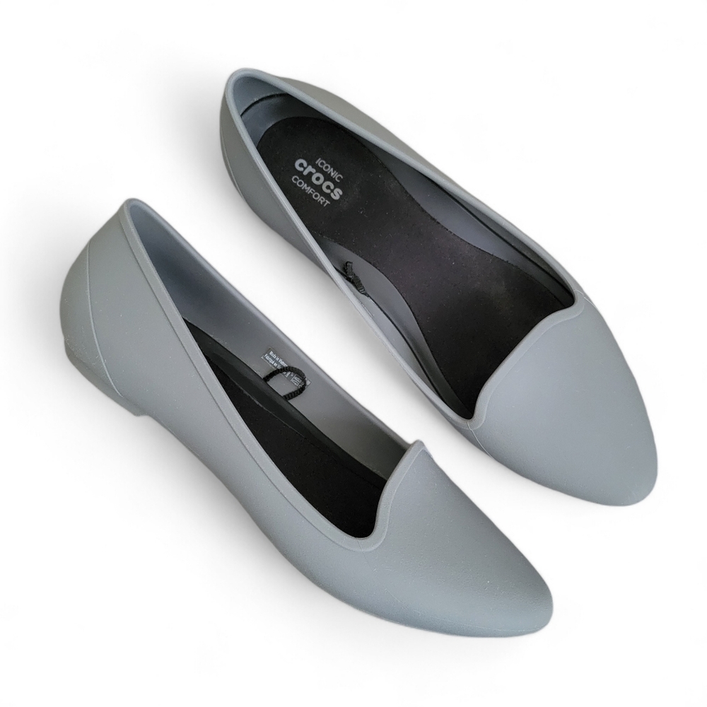 Crocs Eve Comfort Loafer / Flats / Iconic Comfort Slip On Shoes - Gray- …